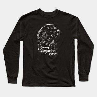 Funny Proud German Longhaired Pointer dog portrait Long Sleeve T-Shirt